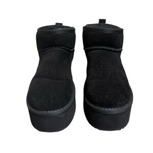 DREAM PAIRS Suede Women’s Classic Mini Platform Lined Boots Cozy Size 8.5 Black